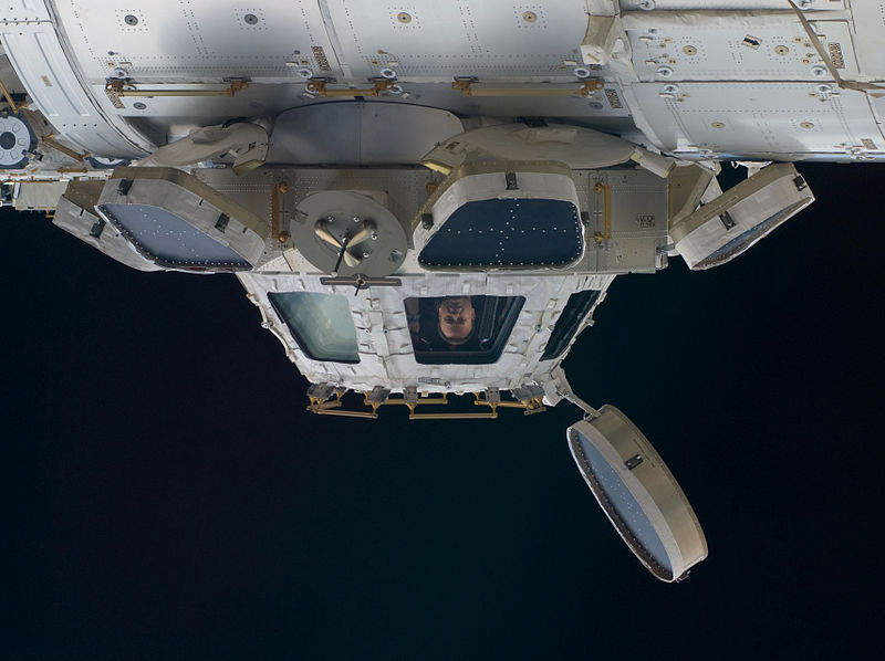 Asztronauta az ISS kupolában