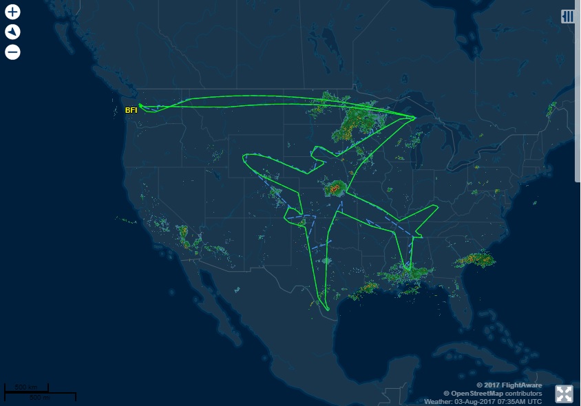 You are currently viewing Boeing tesztrepülés hihetetlen égi rajzzal